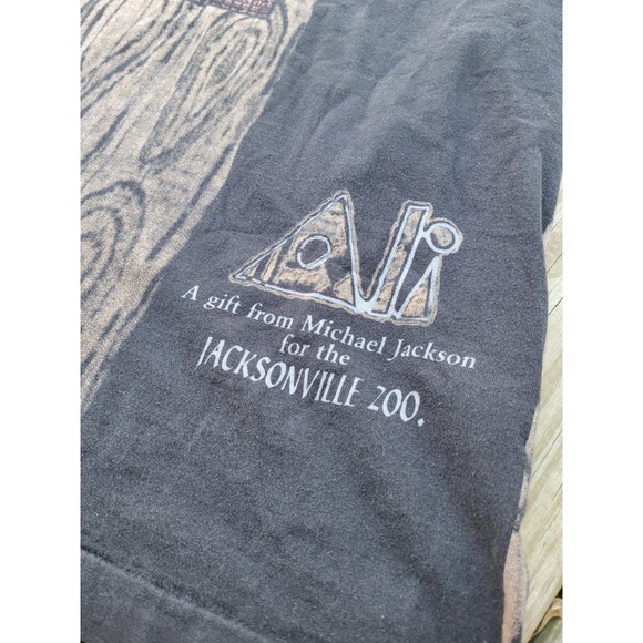 Vintage RARE Elephant AOP Michael Jackson 1997 Jacksonville Zoo T-Shirt - Picture 4 of 5